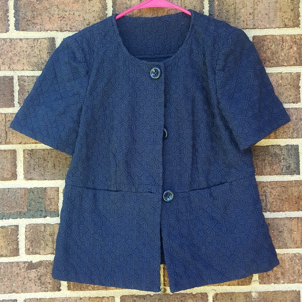 COPY - Banana Republic Blue Flower Tweaded Blazer